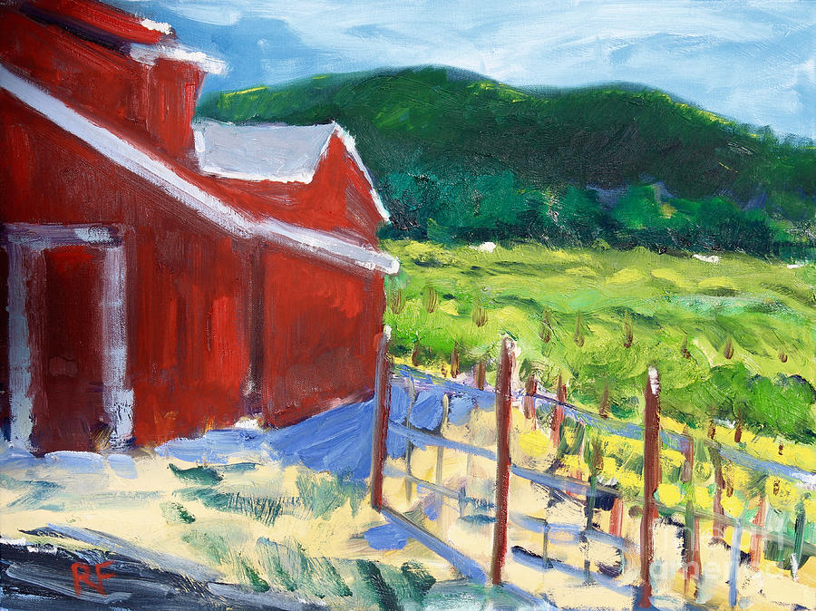 The Red Barn, Napa, 2019 Painting by Richard H. Fox