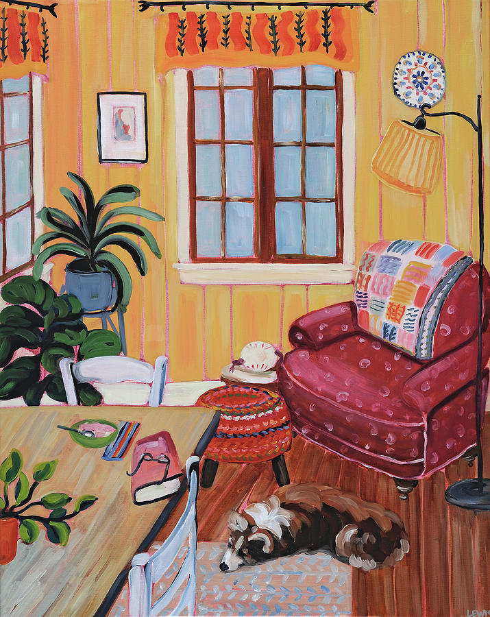 Interior Painting - The Red Chair by Anne Lewis Interior Painting - The Red Chair by Anne Lewis