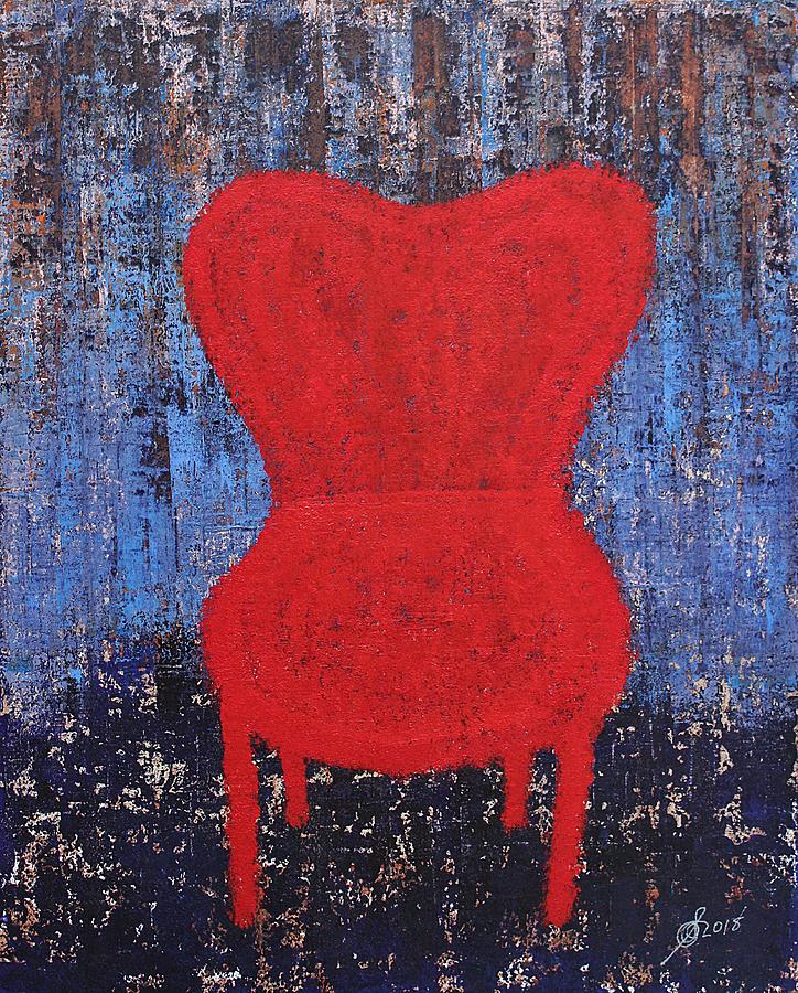 The Red Chair original painting Painting by Sol Luckman