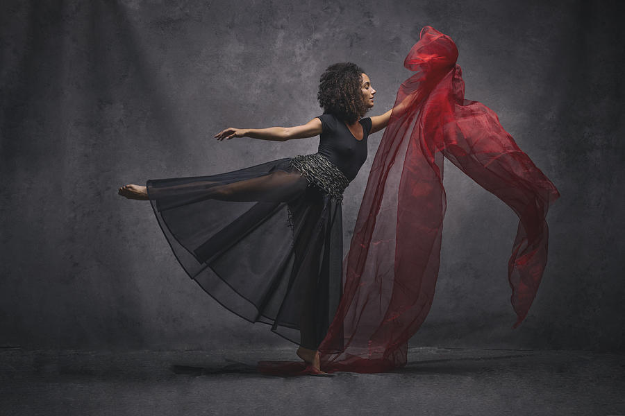 Fabric Photograph - The Red Ghost by Joan Gil Raga