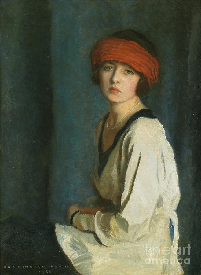 Hat Painting - The Red Hat, 1920 by Harrington Mann