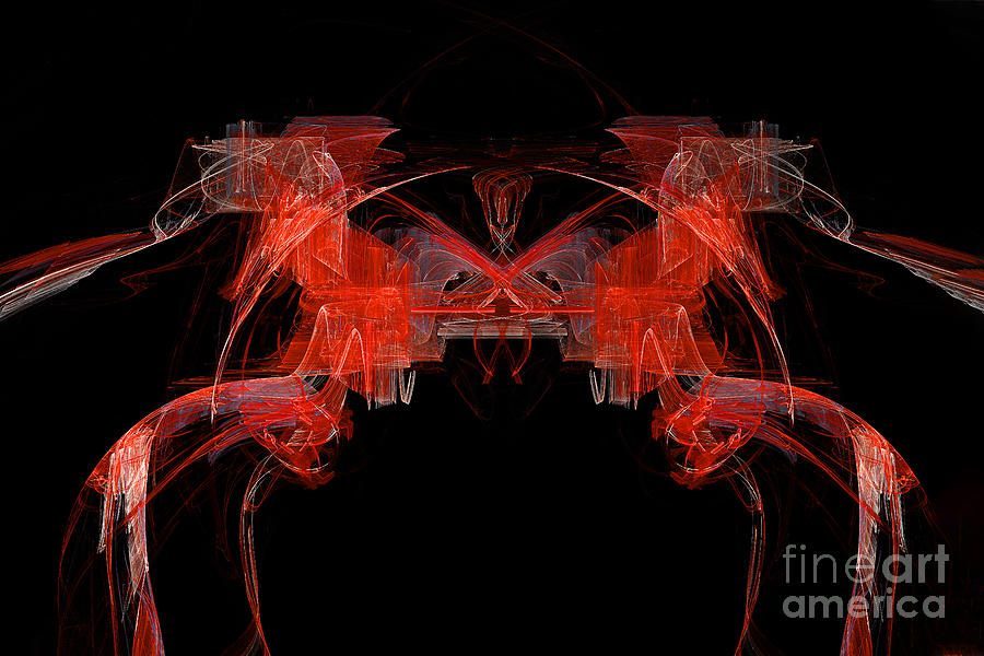 The red horses abstract  Digital Art by Marina Usmanskaya