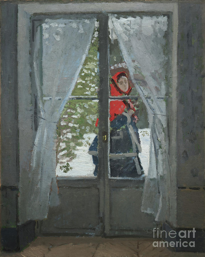 The Red Kerchief By Monet Painting by Claude Monet