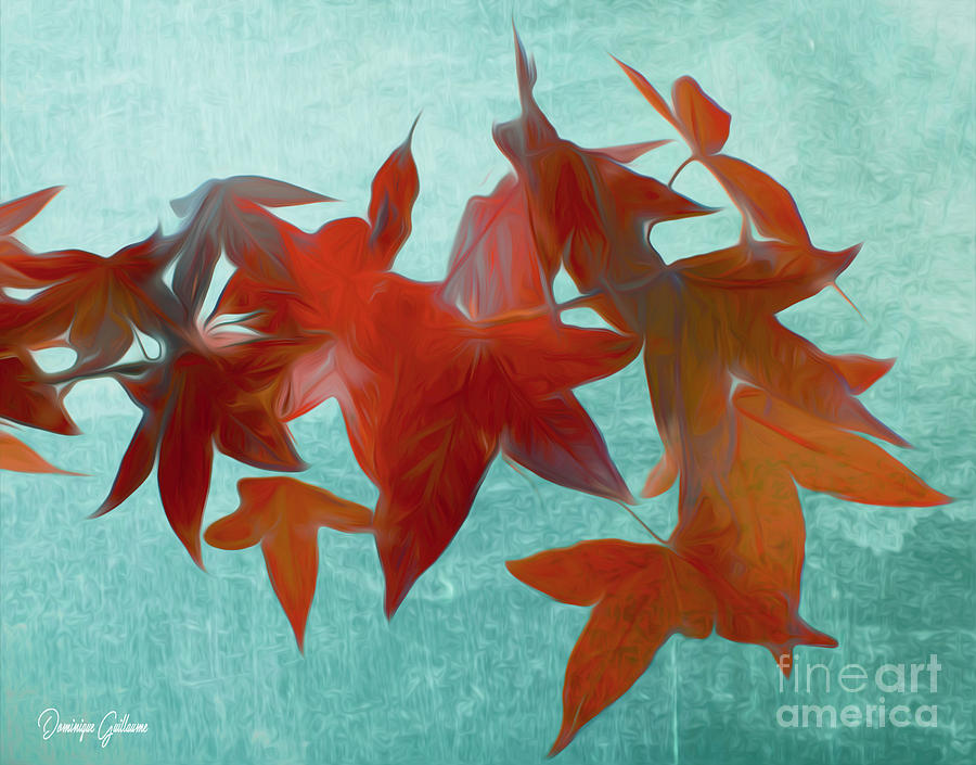 Tree Photograph - The red leaves by Dominique Guillaume