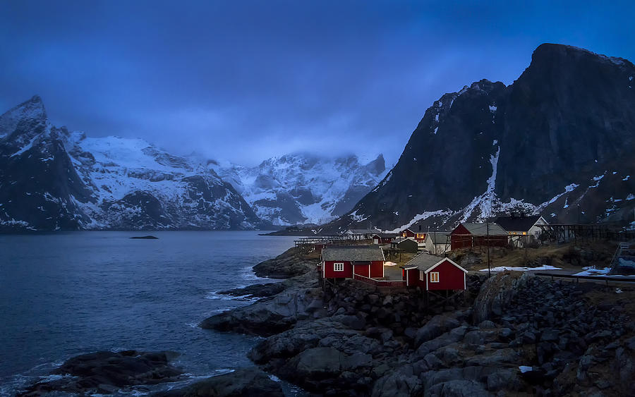 The Red Log Cabin In Hamnoy Photograph by Raymond Ren Rong Liu
