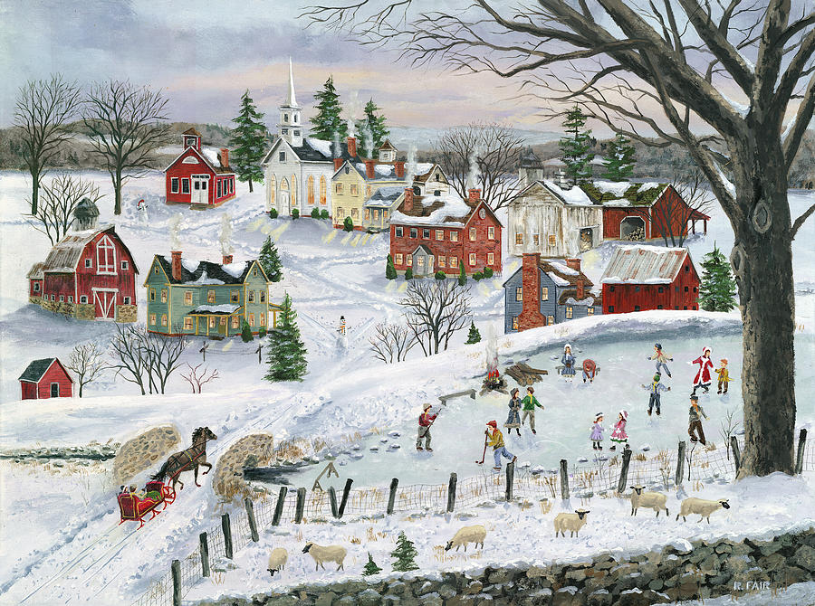 Animal Painting - The Red Sleigh by Bob Fair