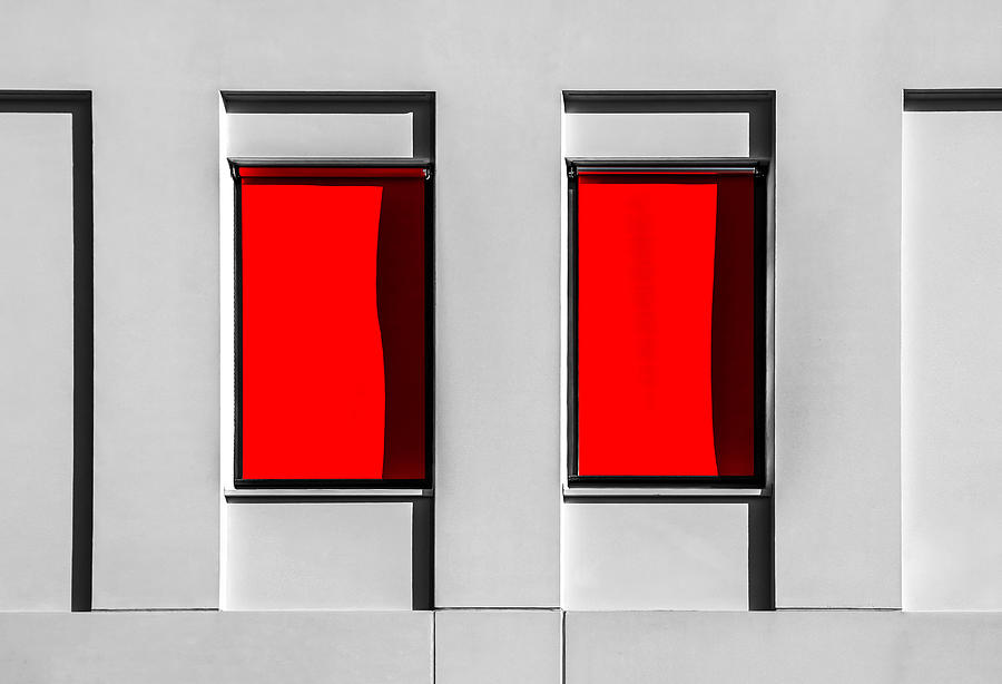 Architecture Photograph - The Red Twins by Gilbert Claes