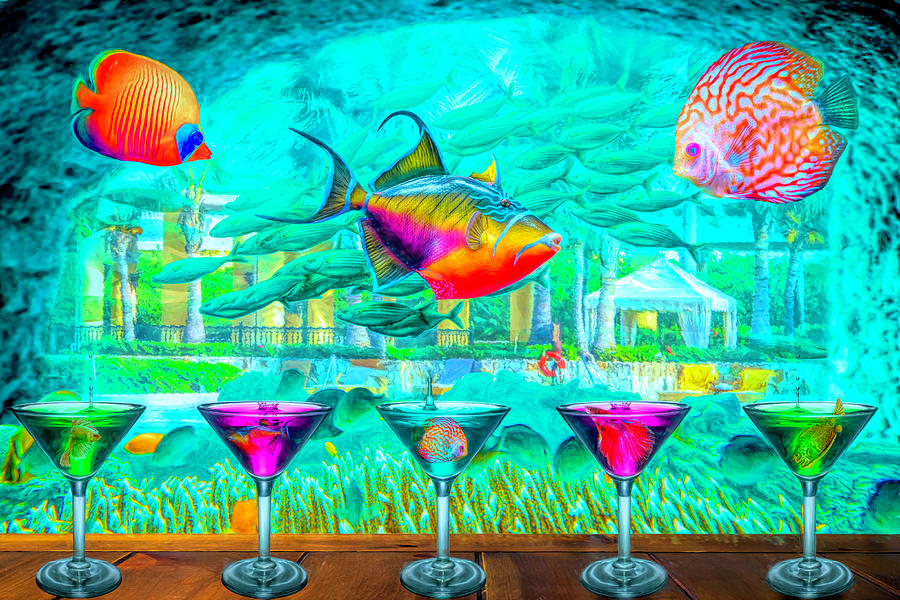 The Reef Martini Bar Digital Art by Debra and Dave Vanderlaan