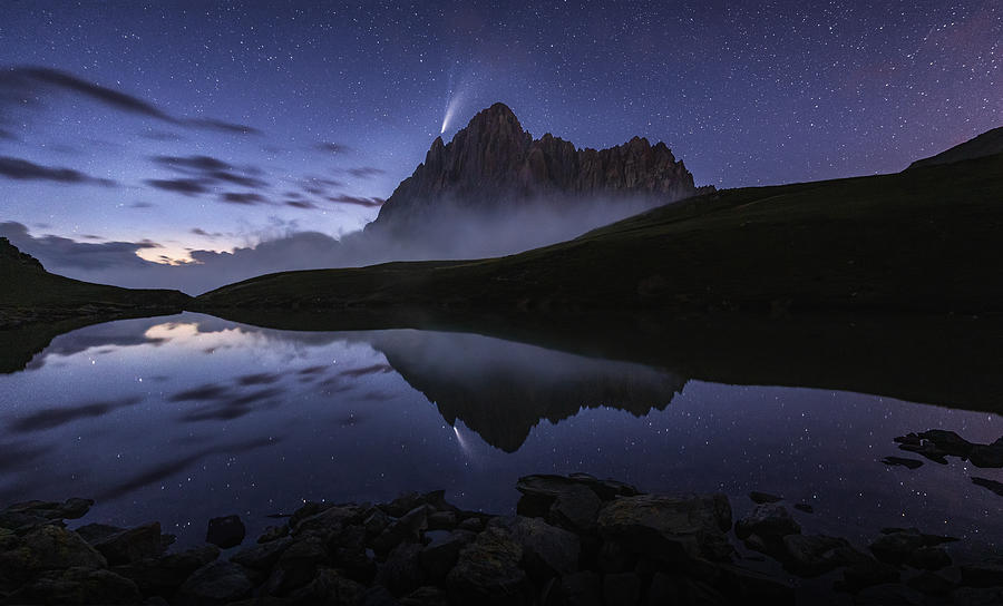 Mountain Photograph - The Reflection On The Lake by Andrea Zappia