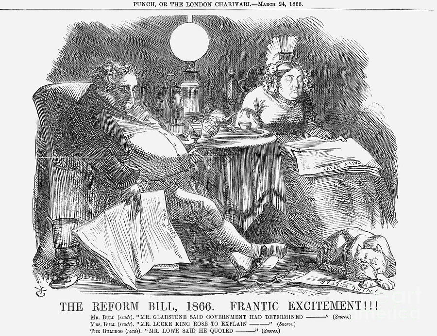 The Reform Bill, 1866. Frantic Drawing by Print Collector Fine Art