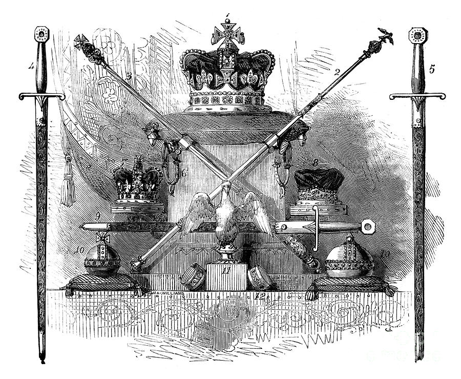 The Regalia Of England, C1820 C1895 Drawing by Print Collector