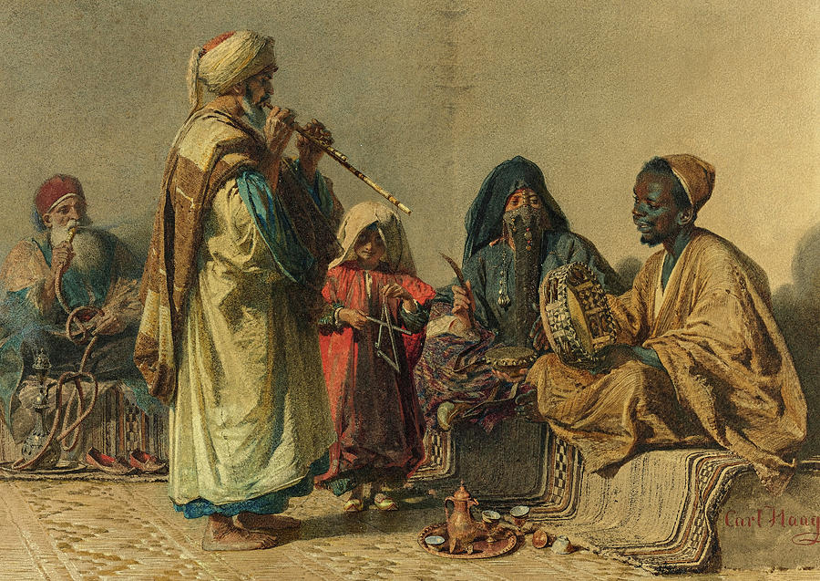 Carl Haag Painting - The Rehearsal, Cairo, 19th century by Carl Haag