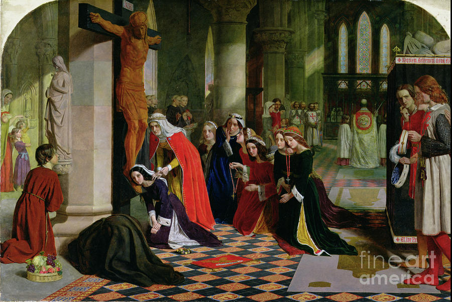 Hungary Painting - The Renunciation Of Queen Elizabeth Of Hungary, 1850 by James Collinson