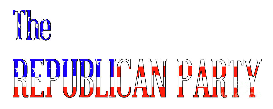 The Republican Party Text Over The Stars And Stripes Digital Art by ...