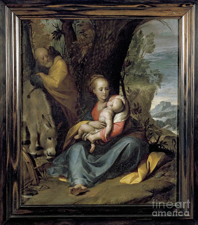 The Rest On The Flight Into Egypt, 17th Century Painting by Camillo Procaccini