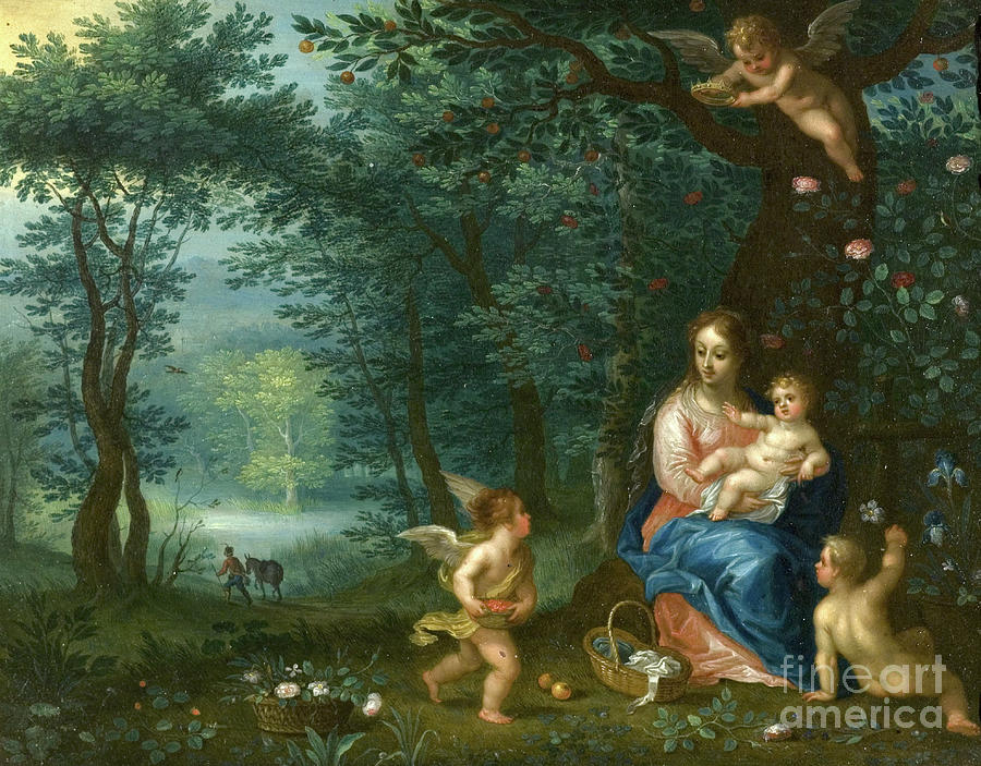 The Rest On The Flight Into Egypt, Early 1600s Painting by Jan Brueghel ...