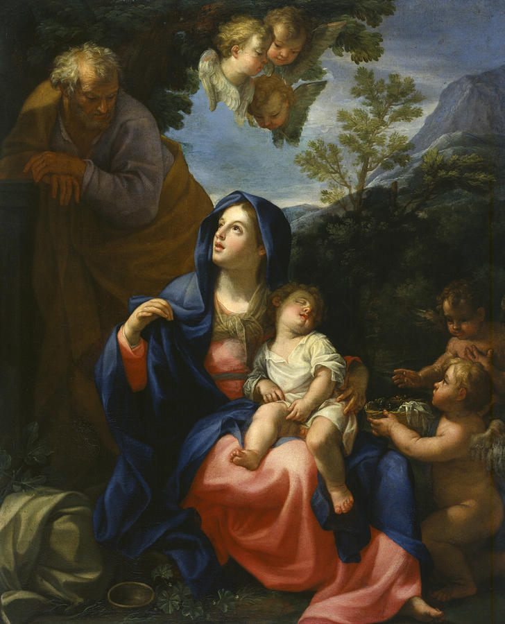 The Rest on the Flight into Egypt Painting by Giovanni Odazzi