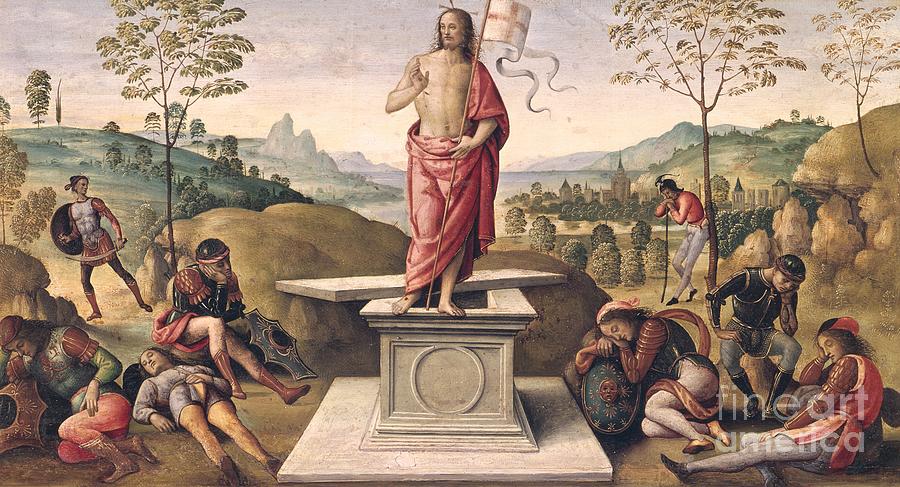 The Resurrection Of Christ, From The Convent Of San Pietro, Perugia, 1496-98 Painting by Pietro Perugino