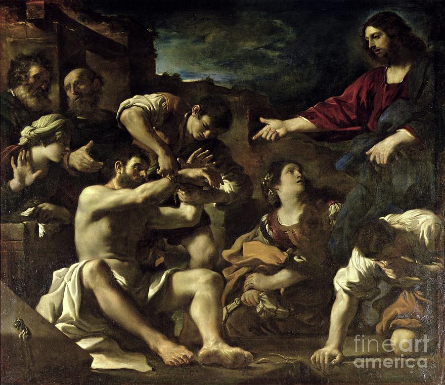 Jesus Christ Painting - The Resurrection Of Lazarus, C.1619 by Guercino