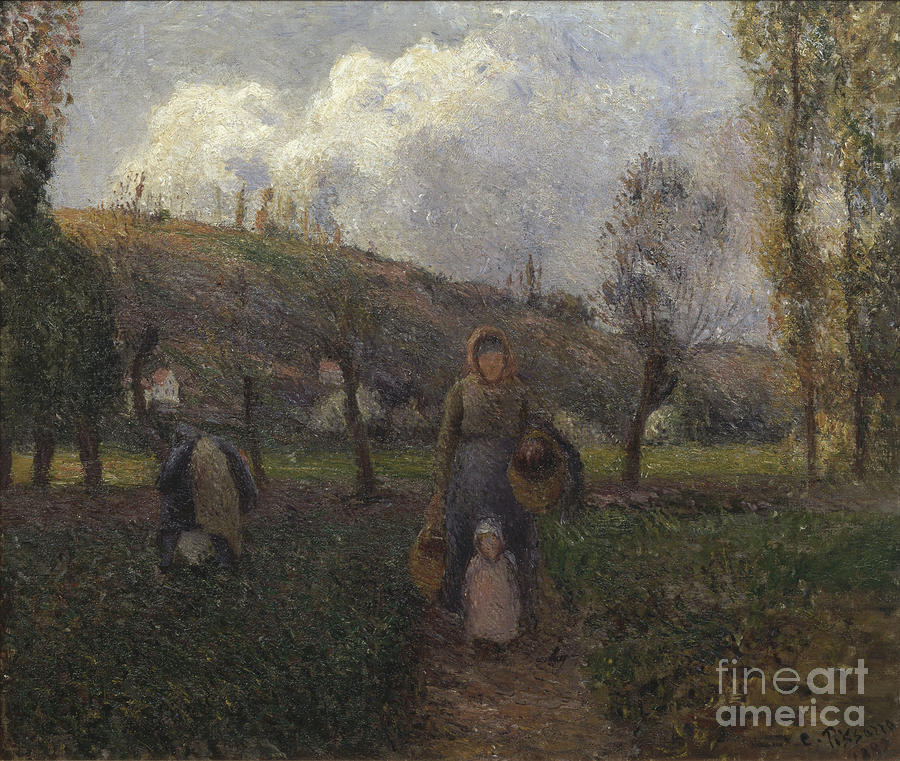 The Return From The Fields Painting By Camille Pissarro Fine Art America