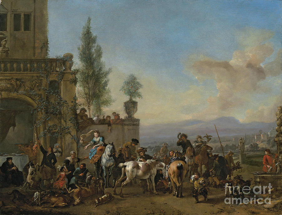The Return From The Hunt Painting by Philips Wouwermans Or Wouwerman