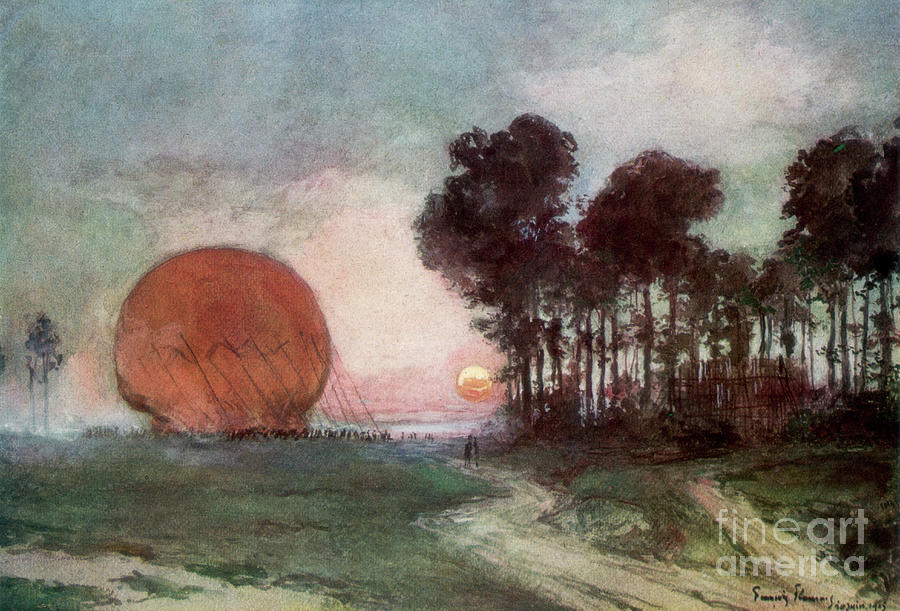 The Return Of The Balloon, Artois Drawing by Print Collector