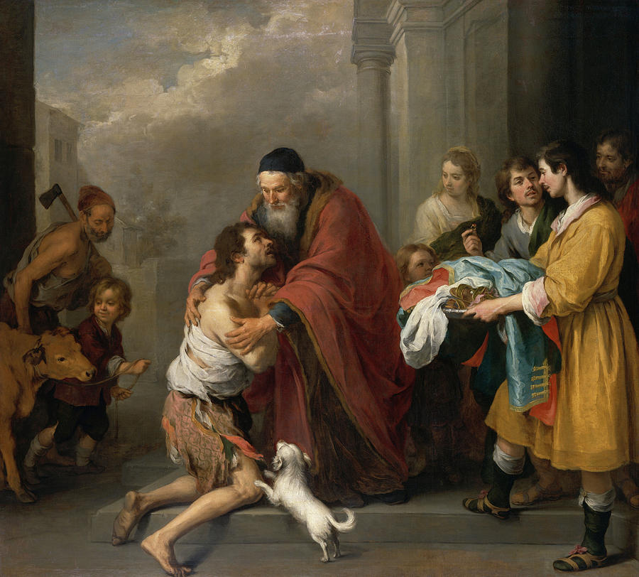 The Return of the Prodigal Son, 1670 Painting by Bartolome Esteban Murillo