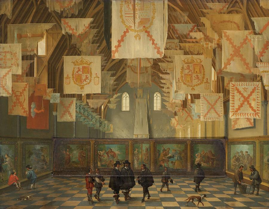 The Ridderzaal of the Binnenhof during the Great Assembly of 1651. The Great Hall of the Binnenho... Painting by Bartholomeus van Bassen Anthonie Palamedesz