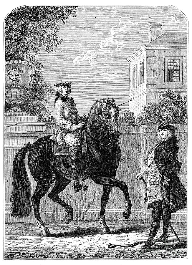 The Riding Lesson, 1885.artist Bonnardot Drawing by Print Collector