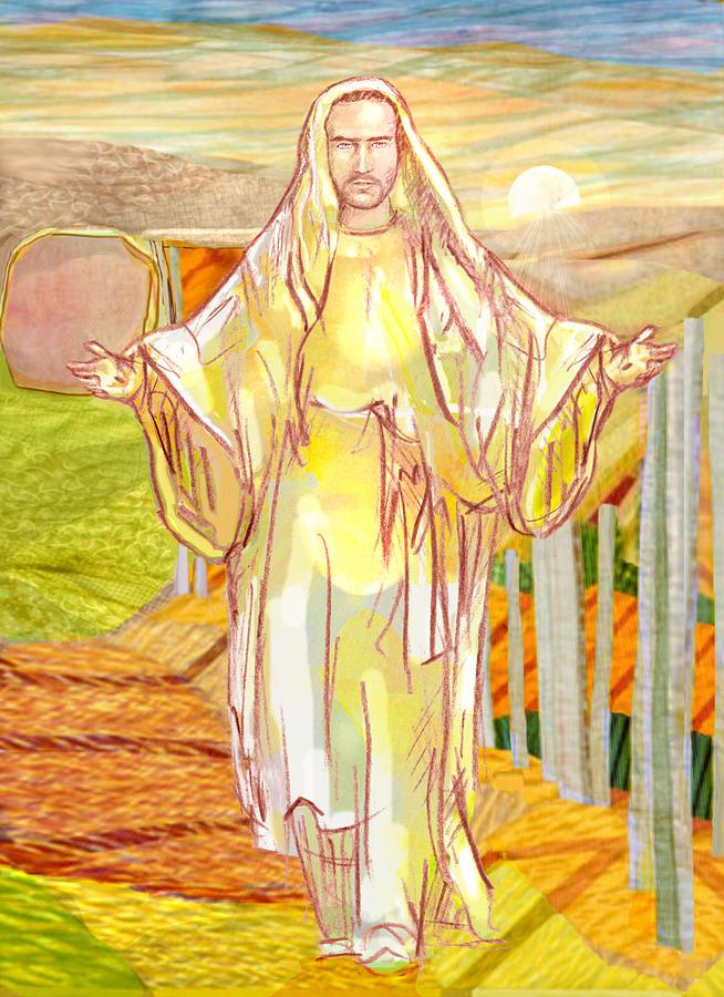 Easter Painting - The Risen Christ by Michael Torevell