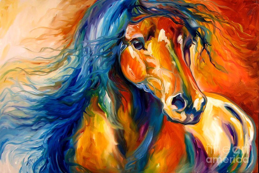 Horse Painting - The Rising Sun 3624 C2008mbaldwin by Marcia Baldwin