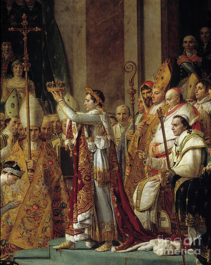 Vintage Painting - The Rite Of Napoleon Detail Of Napoleon Wearing The Crown by Jacques Louis David