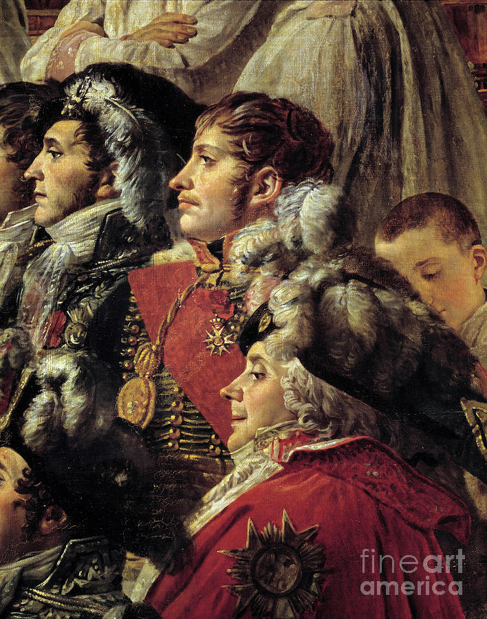 The Rite Of Napoleon Detail Representing Auguste Jean-gabriel De Caulaincourt Painting by Jacques Louis David
