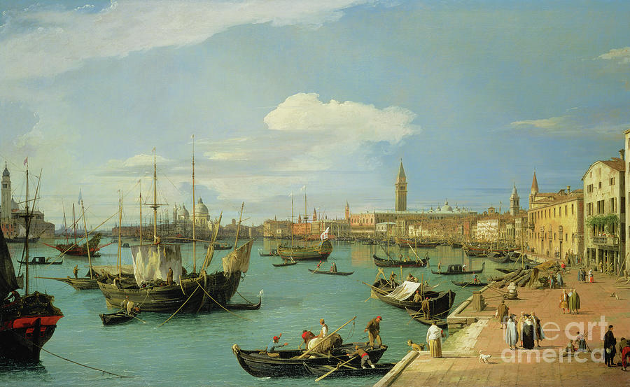 The Riva Degli Schiavoni, Looking West Painting by Canaletto