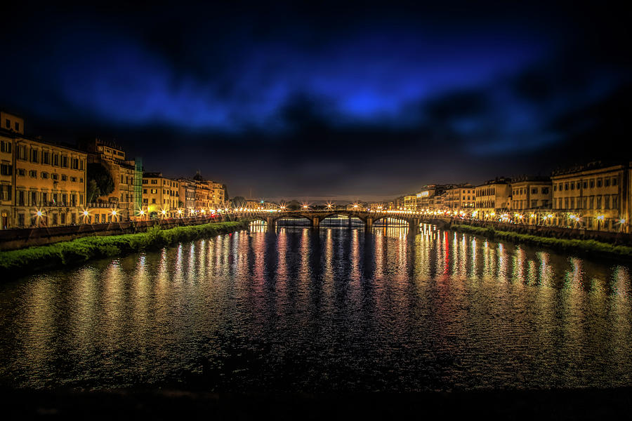 The River Arne at Night, Florence, Italy by Lowell Monke The River Arne at Night, Florence, Italy by Lowell Monke