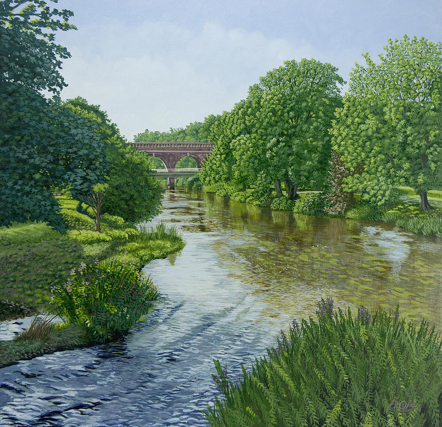 Leatherhead Painting - The River Mole at Leatherhead by Raymond Ore Leatherhead Painting - The River Mole at Leatherhead by Raymond Ore