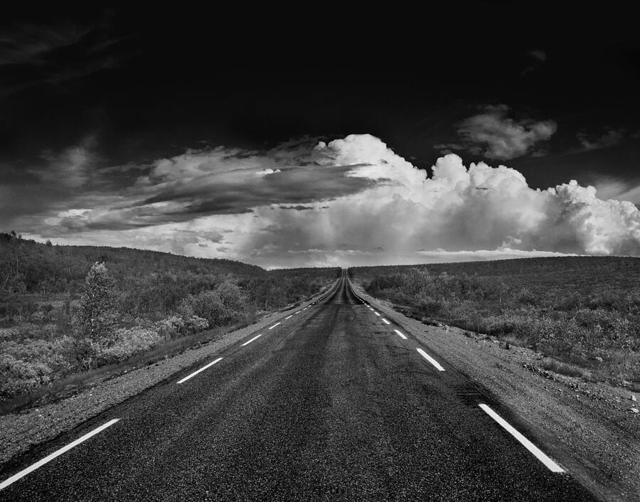 Landscape Photograph - The Road Across The Plateau by Viggo Johansen