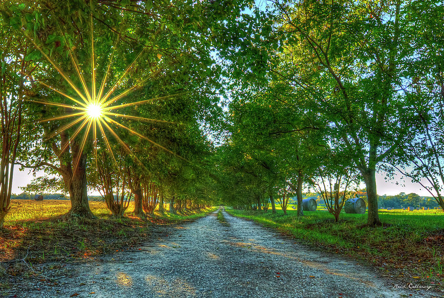 The Road Home Sunset 2 Landscape Agriculture Art Photograph by Reid Callaway