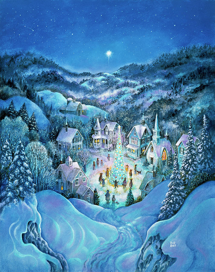 Winter Painting - The Road To Christmas by Bill Bell