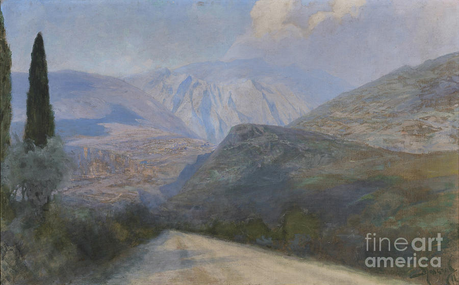 The Road To Delphi 1911 Drawing by Heritage Images