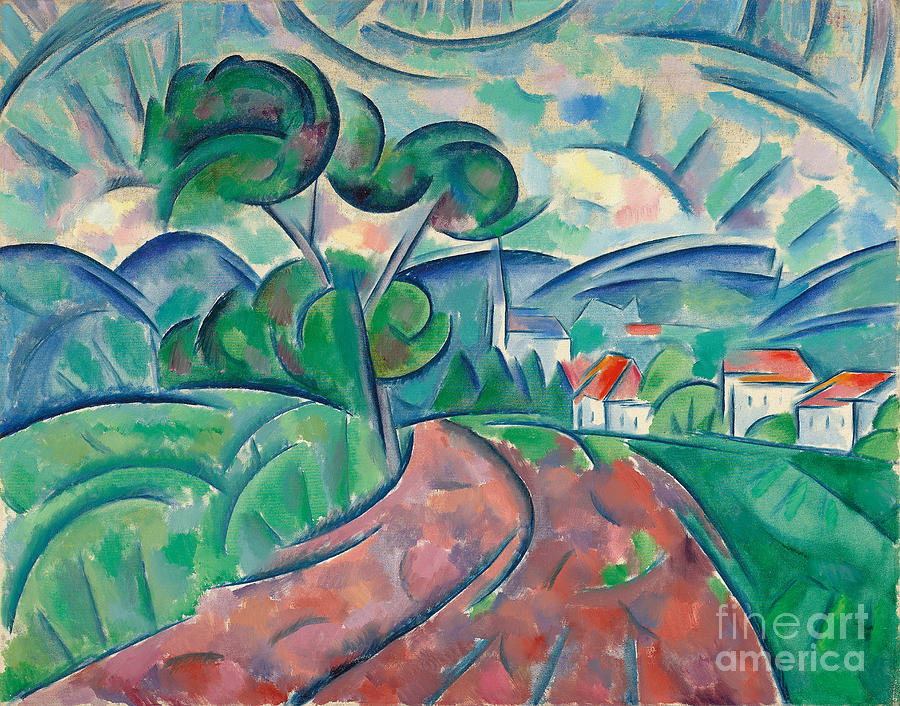 The Road To The Village; La Route Au Village, C.1908-1912 Painting by Daniel Vladimir Baranoff-rossine