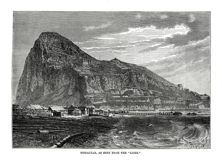 The Rock Of Gibraltar, 1879. Artist T Drawing by Print Collector