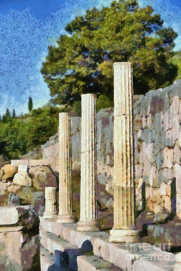 The Roman Market in Delphi I Painting by George Atsametakis