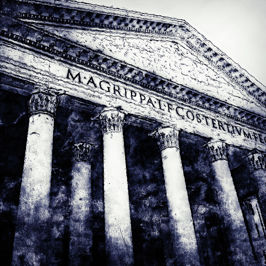 The Roman Pantheon - 05 Painting by AM FineArtPrints