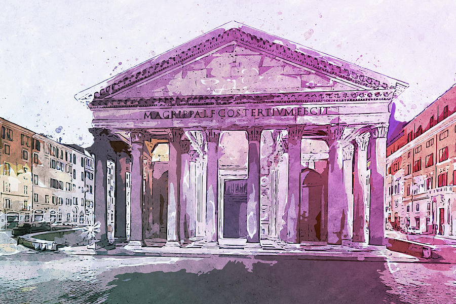 The Roman Pantheon - 07 Painting by AM FineArtPrints