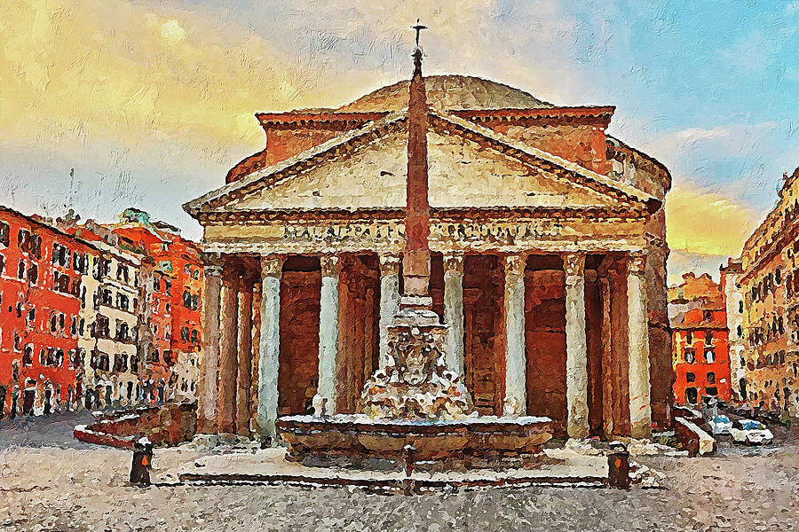 The Roman Pantheon - 08 Painting by AM FineArtPrints