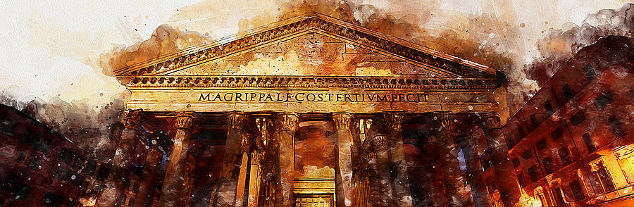 The Roman Pantheon - 09 Painting by AM FineArtPrints