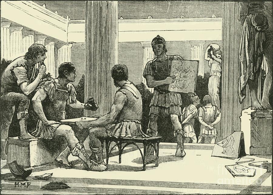 The Romans At Corinth Drawing by Print Collector