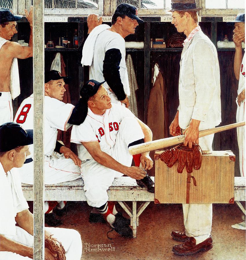 the Rookie Painting by Norman Rockwell