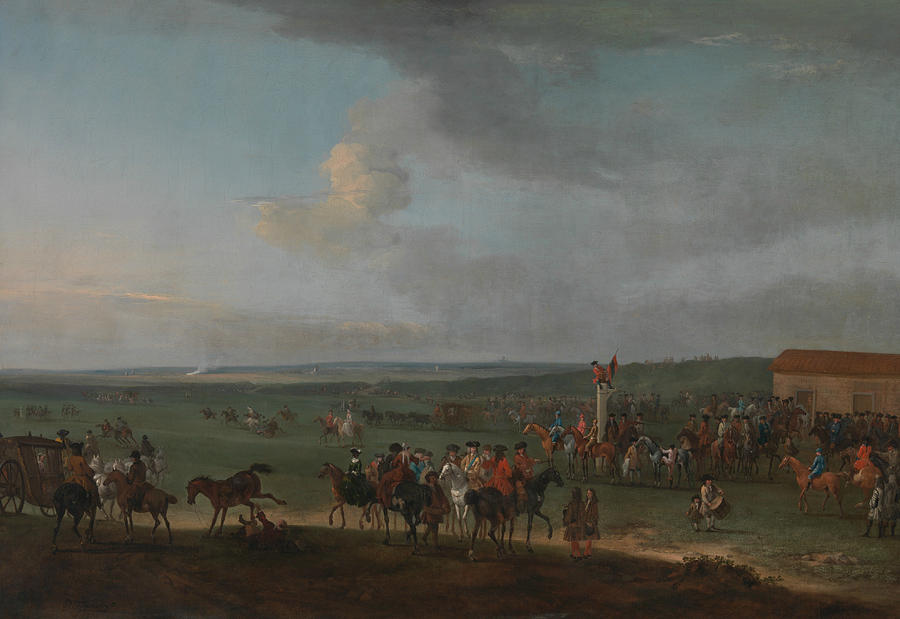 The Round Course at Newmarket, Cambridgeshire, Preparing for the Kings Plate Painting by Peter Tillemans